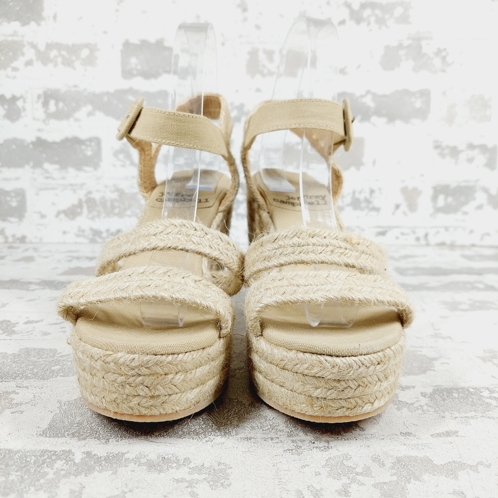 NEW Jeffrey Campbell’s Braided Espadrilles Buckle Ankle Strap Wedge Sandals D811 - Picture 3 of 11